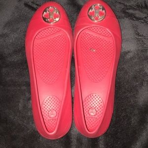 Red Croc Flats Size 8
